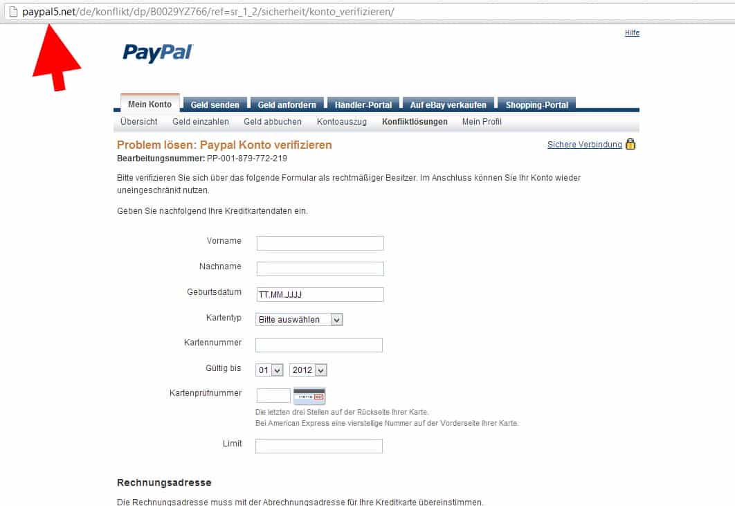 paypal phishing