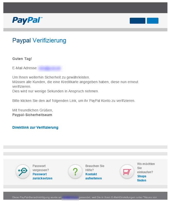 Paypal Benachrichtigung Verifizierung